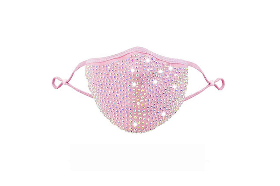 rhinestone face mask, amazon face mask, halloween face mask 