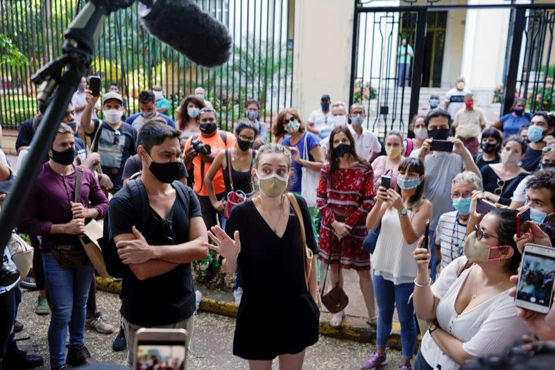 People protest in solidarity with dissident artists in Havana