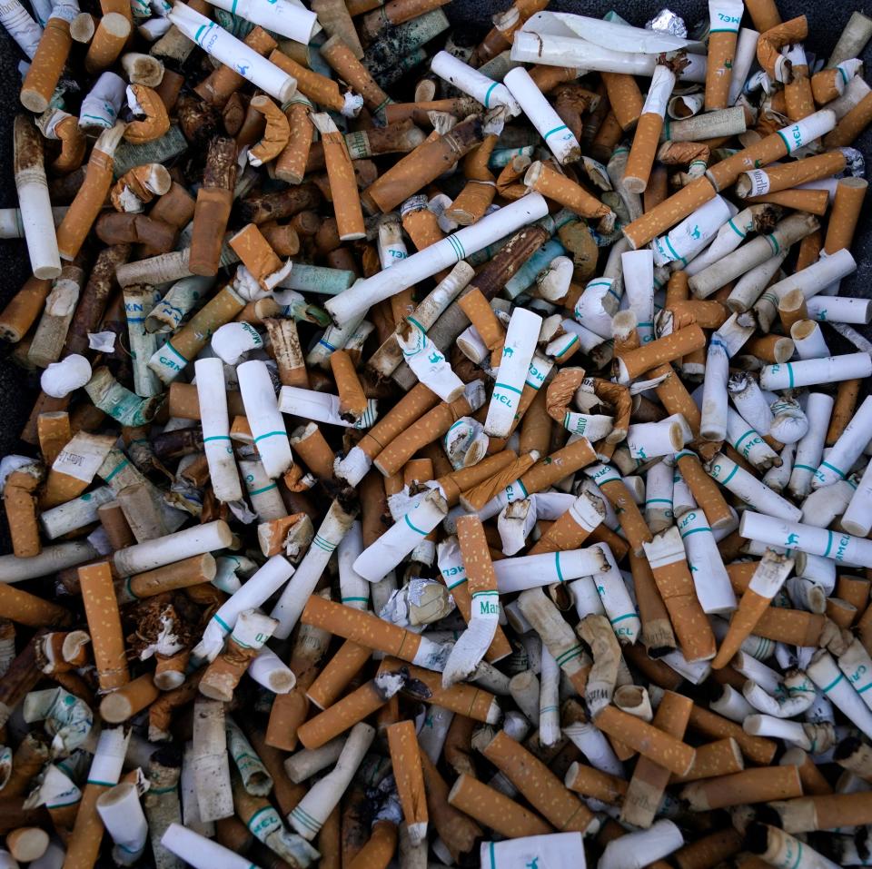 Cigarette butts on April 15, 2021, in Washington, D.C.