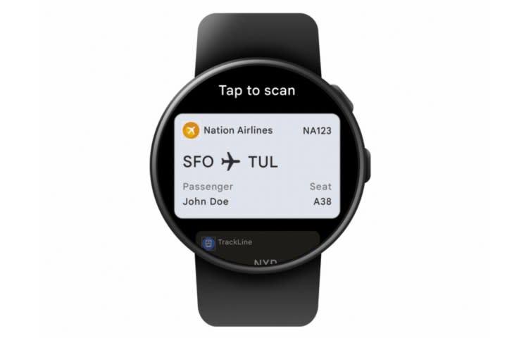 Passes and tickets on smartwatch.