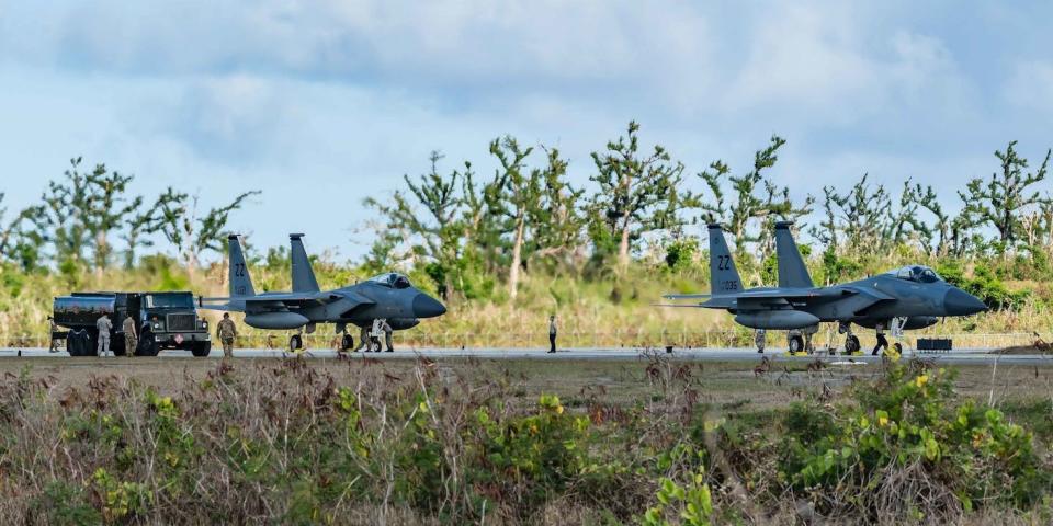 Air Force F-15 fighter jet Tinian