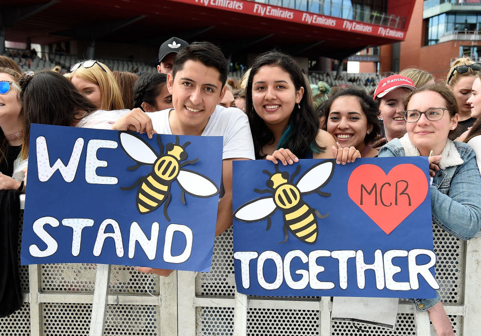 Fans are pictured attending the One Love Manchester Benefit Concert on June 4, 2017 in Manchester, England.&nbsp;