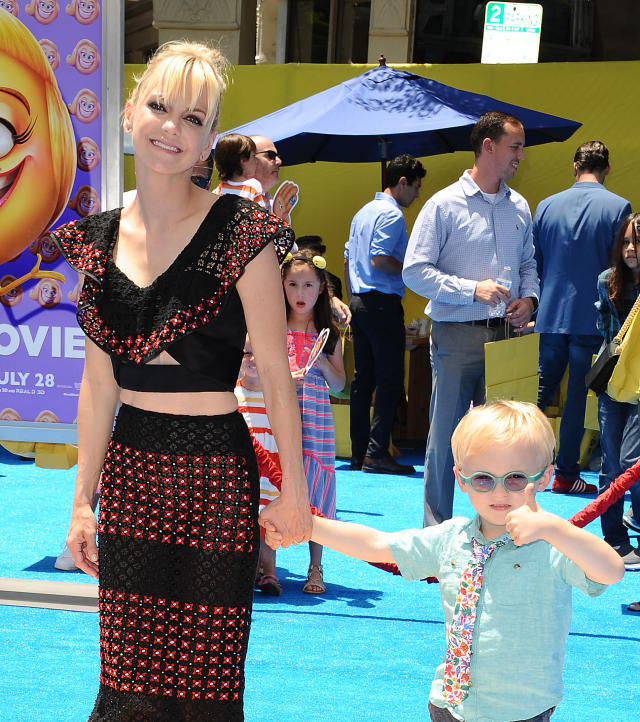 WESTWOOD, CA - JULY 23:  Actress Anna Faris and son Jack Pratt attend the premiere of 