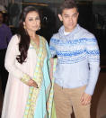Aamir with Rani at the premiere of his latest flick 'Talaash'