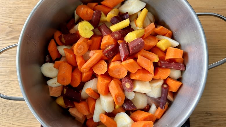 Add vegetables to pot