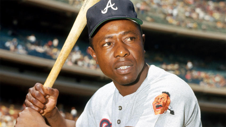 Pictured here is baseball Fame of Famer Hank Aaron.