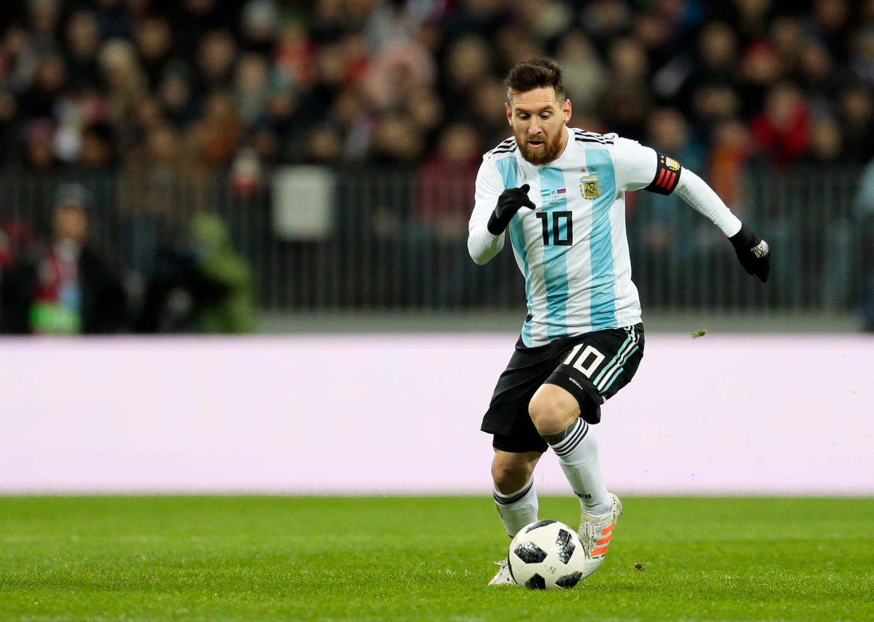 Lionel Messi could be headed stateside for a friendly against the United States in October. (AP Photo/Ivan Sekretarev, File)