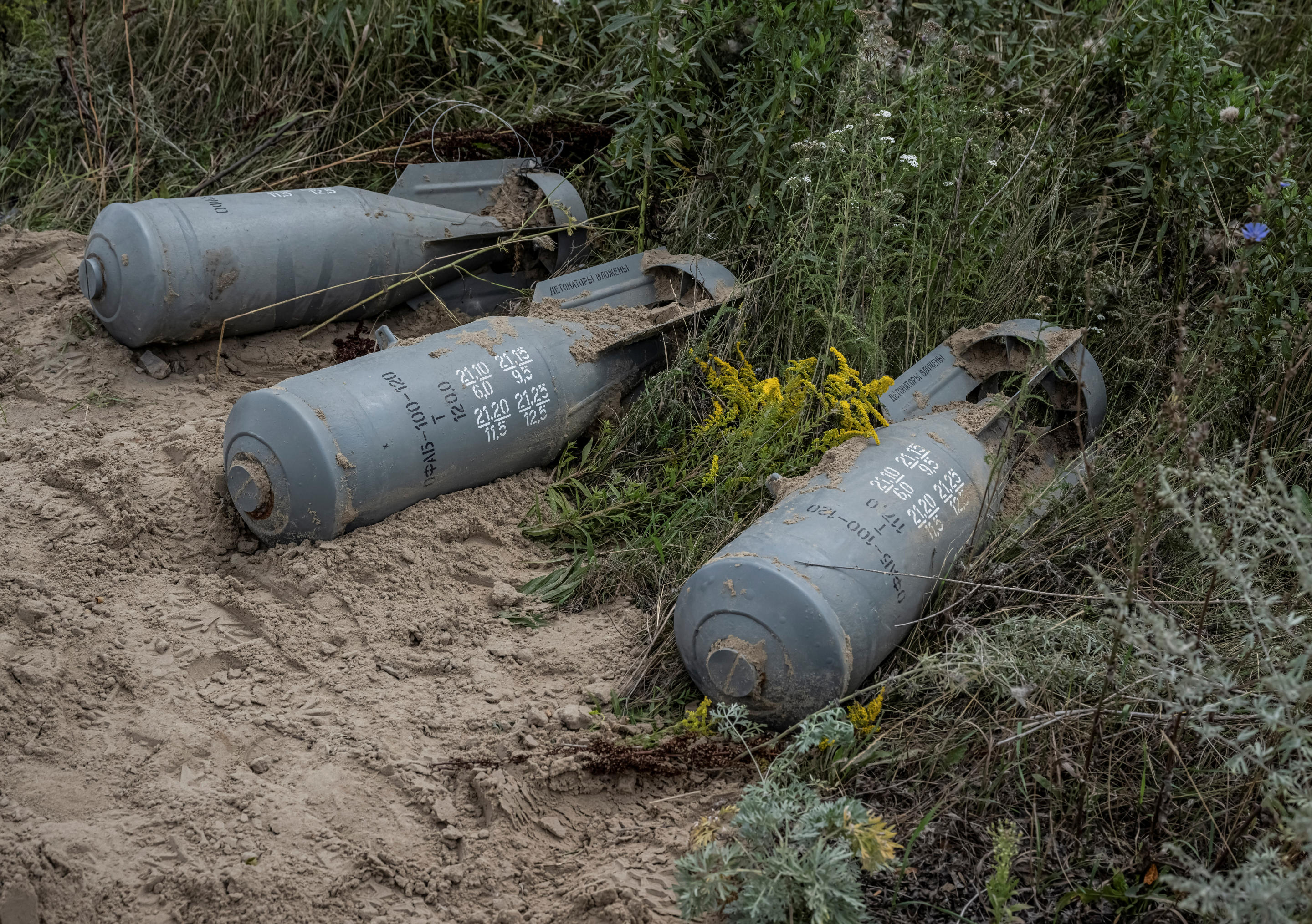 Russian bombs on the ground. 