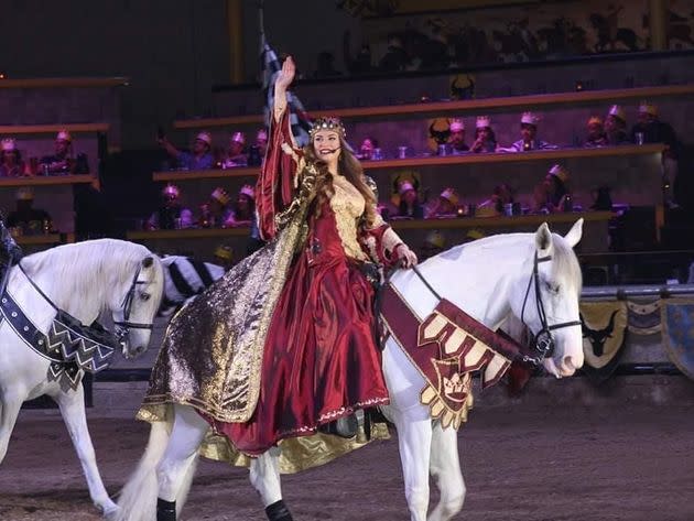 Julia McCurdie playing the queen at Medieval Times. (Photo: Courtesy Julia McCurdie)