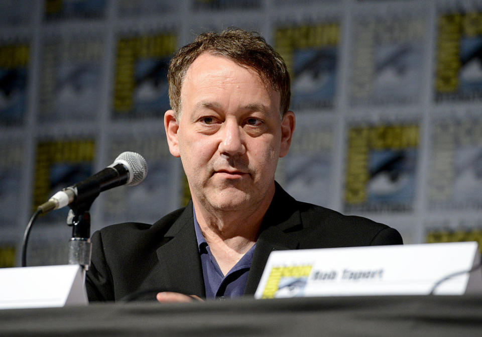 Raimi speaks on a panel at Comic-Con