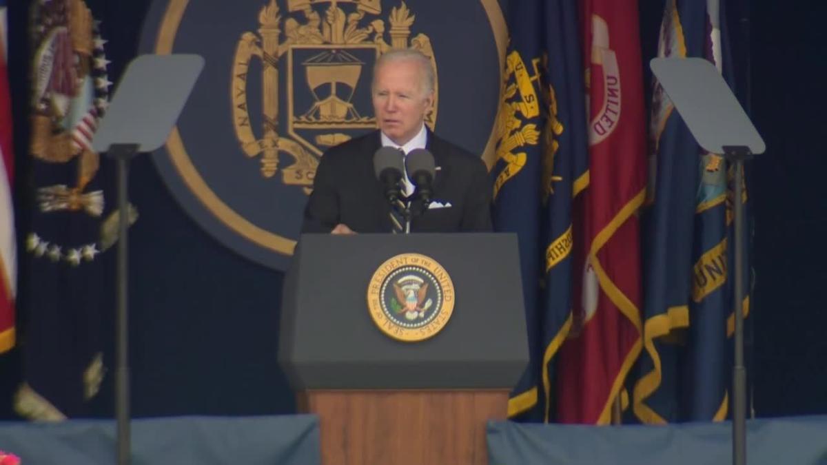 Raw President Biden speaks at USNA Commissioning Ceremony