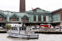 <p>Rescue crews and police gather at the Hoboken train station, where a New Jersey Transit train derailed and crashed through the station, injuring more than 100 people, in Hoboken, New Jersey, U.S. September 29, 2016. (REUTERS/Shannon Stapleton) </p>