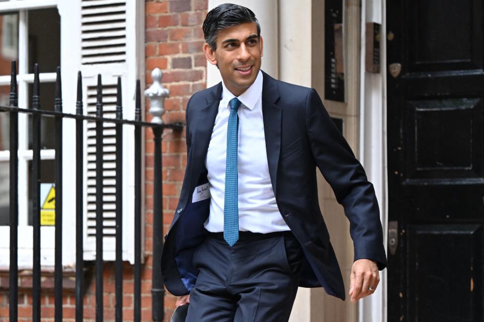 Rishi Sunak, Britain's former chancellor of the exchequer and candidate to become the next prime minister, leaves his campaign office in London on July 20, 2022.