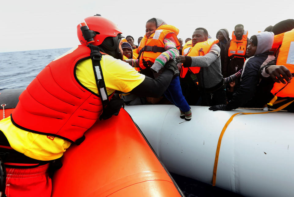 African migrants rescued off the Libyan coast