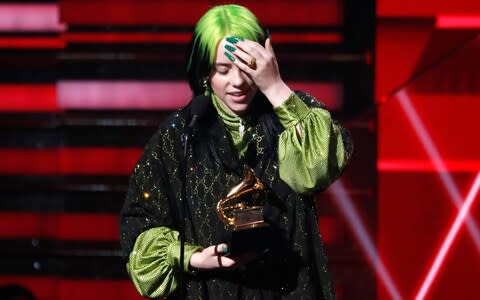 Billie Eilish accepts the award for Best New Artist - Credit: Reuters