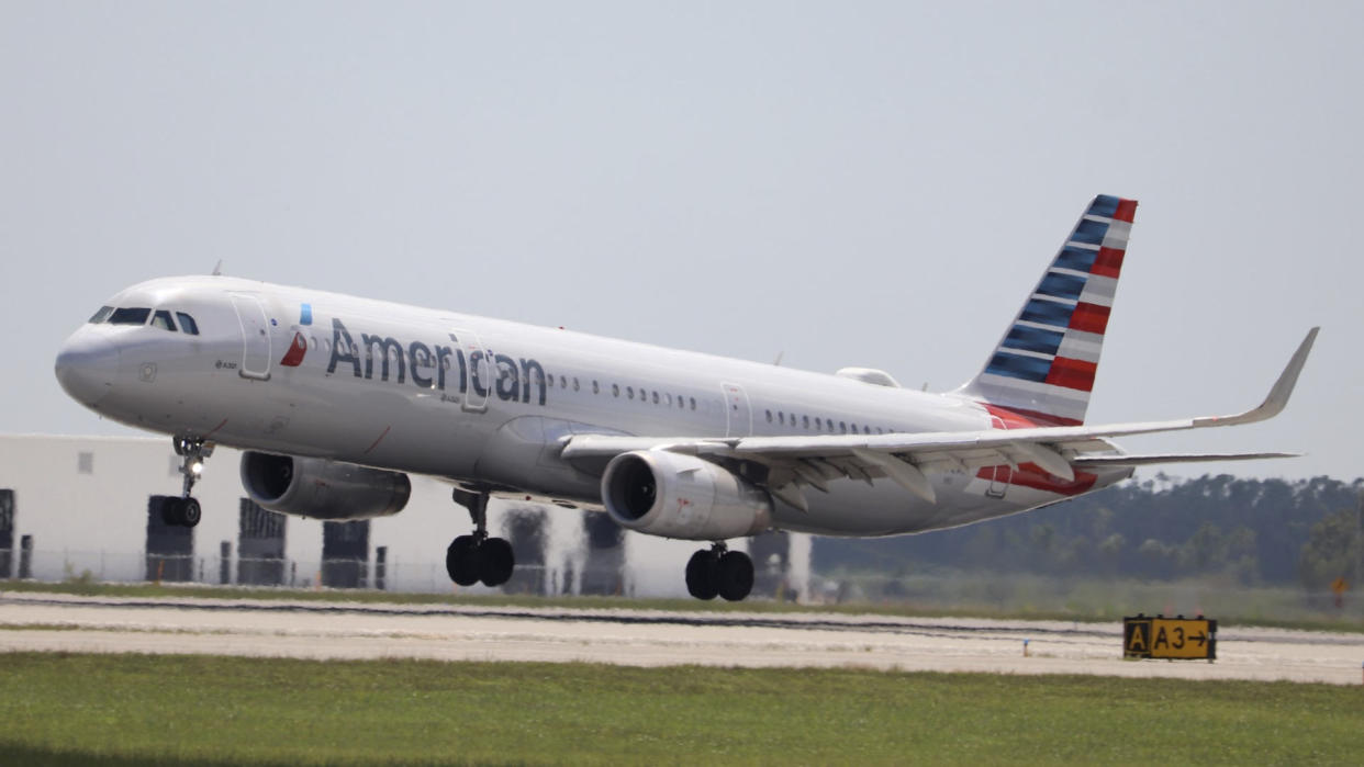  American Airlines Airbus taking off. 