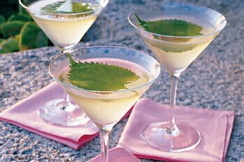 three martinis with garnish