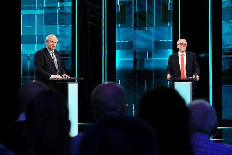 First televised head to head debate between Johnson and Corbyn ahead of election