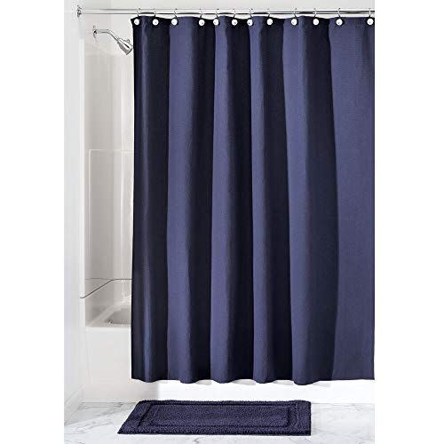 1) mDesign Hotel Quality Shower Curtain with Waffle Weave