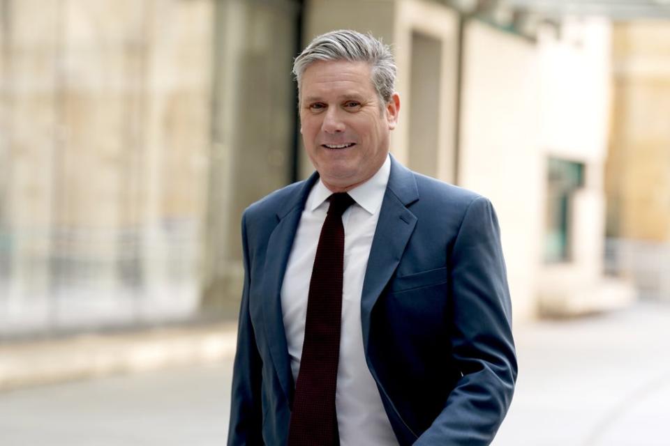 Labour leader Sir Keir Starmer arrives at BBC Broadcasting House in London, to appear on the BBC One current affairs programme, Sunday Morning (PA Wire)