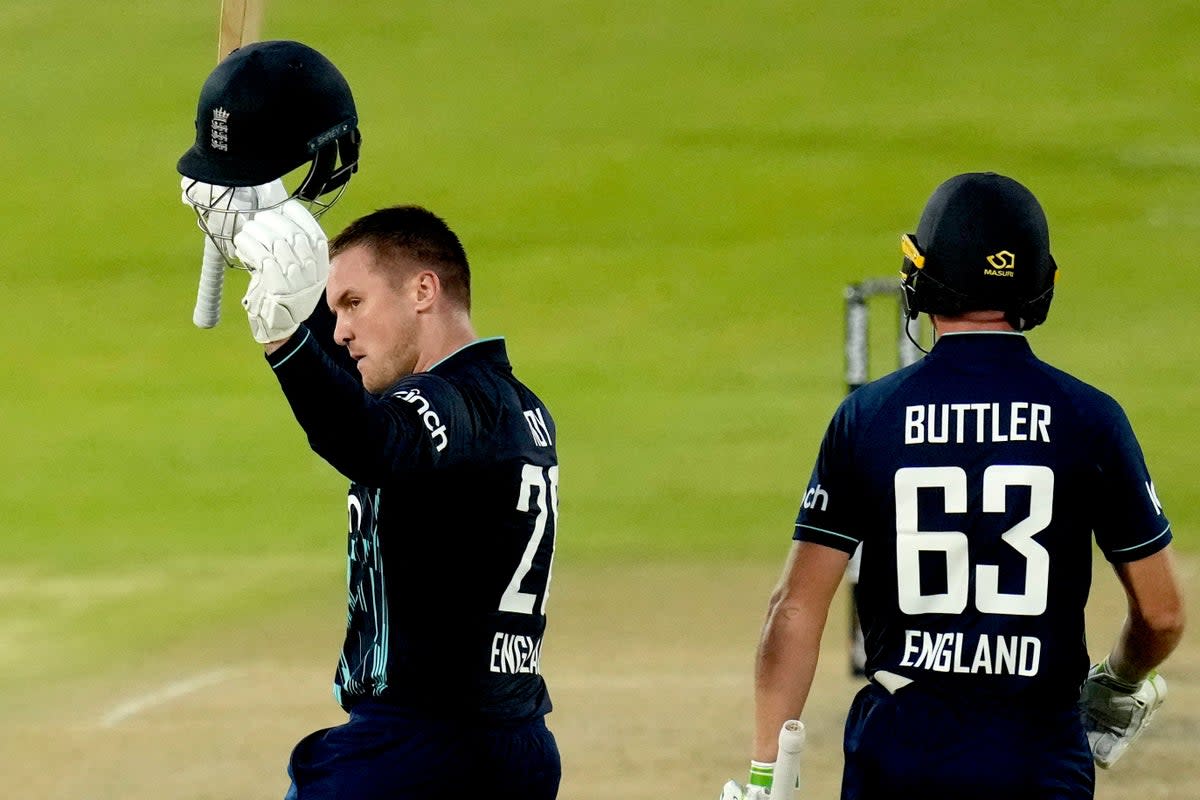 Jason Roy, left, found some form in Bloemfontein (Themba Hadebe/AP/PA) (AP)