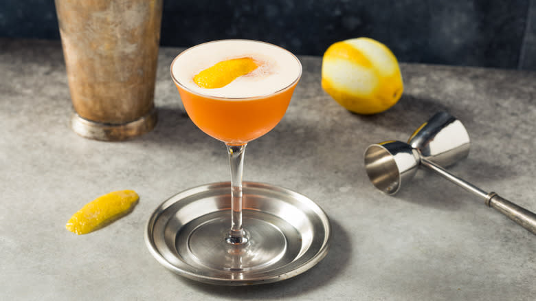 brown derby cocktail in coupe