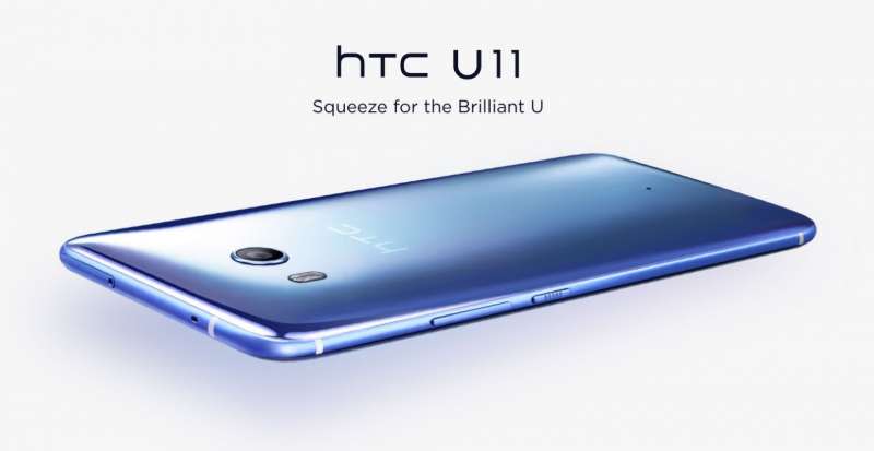 2017-09-20-HTC U11智慧型手機。（取自HTC網站）