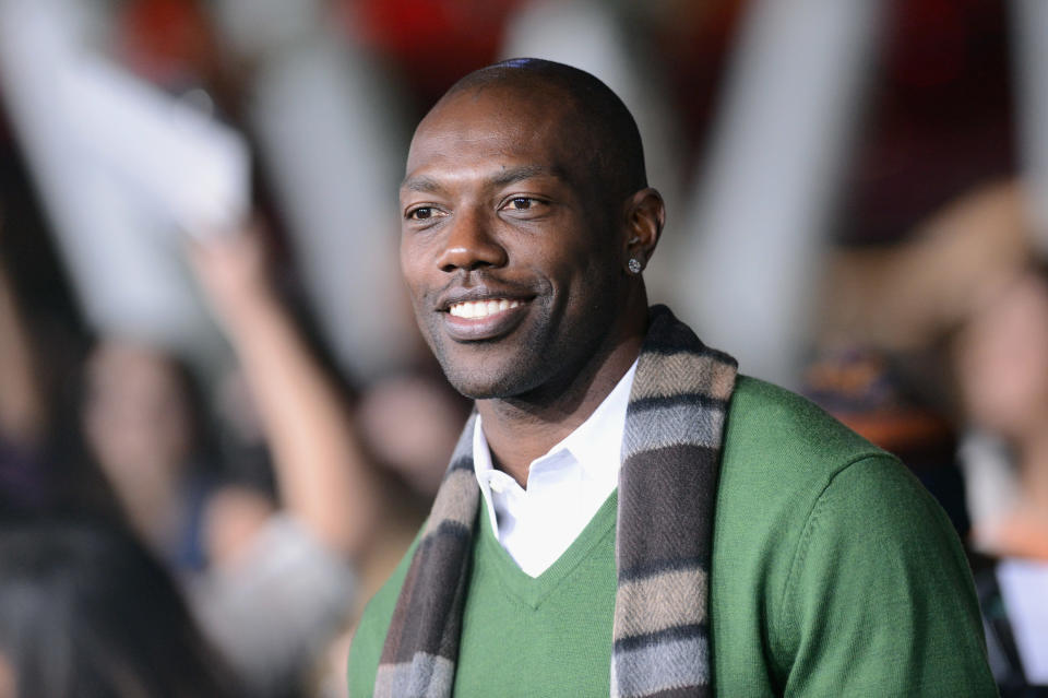 LOS ANGELES, CA - NOVEMBER 12:  TV Personality Terrell Owens arrives at the premiere of Summit Entertainment's 'The Twilight Saga: Breaking Dawn - Part 2' at Nokia Theatre L.A. Live on November 12, 2012 in Los Angeles, California.  (Photo by Jason Merritt/Getty Images)