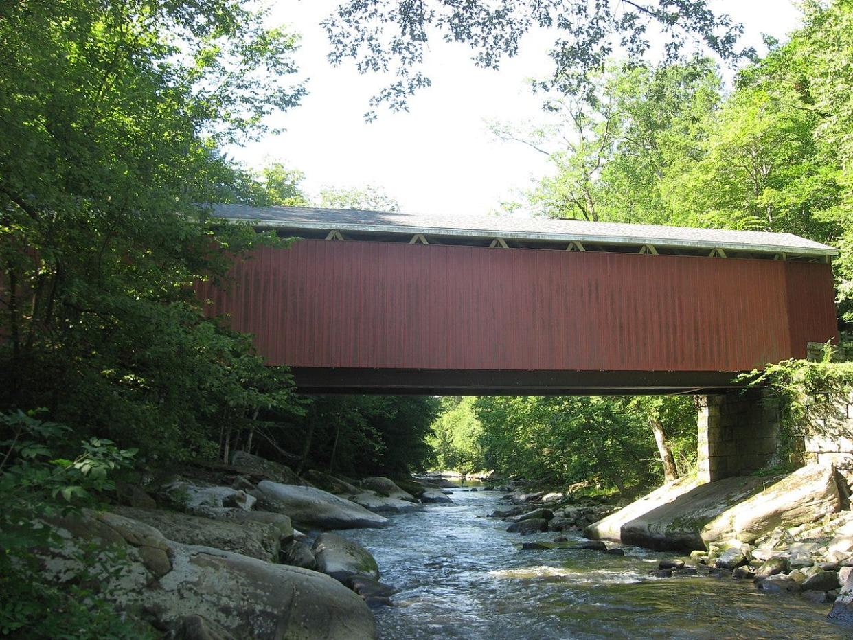 Scenes for an upcoming film starring Christian Bale, called "The Pale Blue Eye," will be filmed at McConnell's Mill Covered Bridge in Slippery Rock Township.