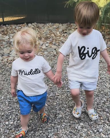 <p>Mandy Moore Instagram</p> Mandy Moore and Taylor Goldsmith's kids August and Oscar