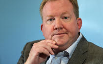 Stan Deal, president and CEO of Boeing Commercial Airplanes, reacts at the Boeing press conference a day before Dubai Airshow in Dubai, United Arab Emirates, Saturday, Nov. 16, 2019. The senior Boeing executive says the company knows it has to re-earn the public’s trust as it works to win approval from U.S. regulators to get its grounded 737 Max jets flying again after crashes that killed 346 people.(AP Photo/Kamran Jebreili)