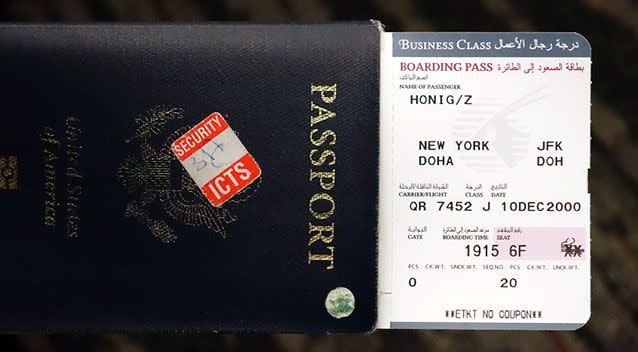 The excited journalist had earlier posted onto social media a picture of his boarding pass. Source: Supplied.