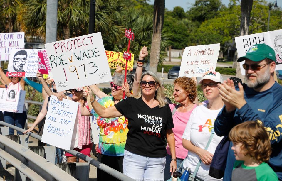 More than 200 people participated in a Women's March on May 14 at the Ormond Beach Granada Bridge, where marchers expressed dismay at the Supreme Court's move to allow states to ban abortion after 50 years of protection under the Roe v. Wade decision. Another rally took place in Flagler Beach Saturday afternoon.