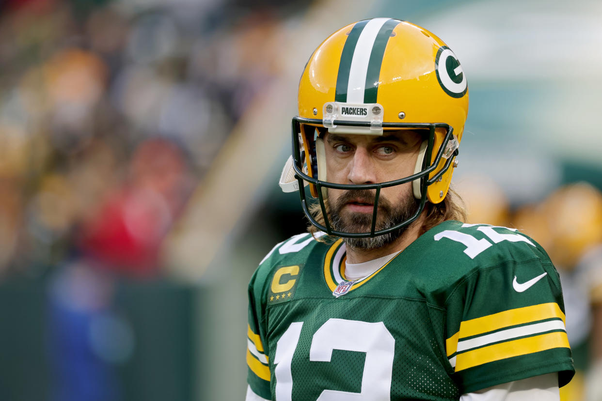 Aaron Rodgers set a Packers TD record on Saturday. (Photo by Stacy Revere/Getty Images)