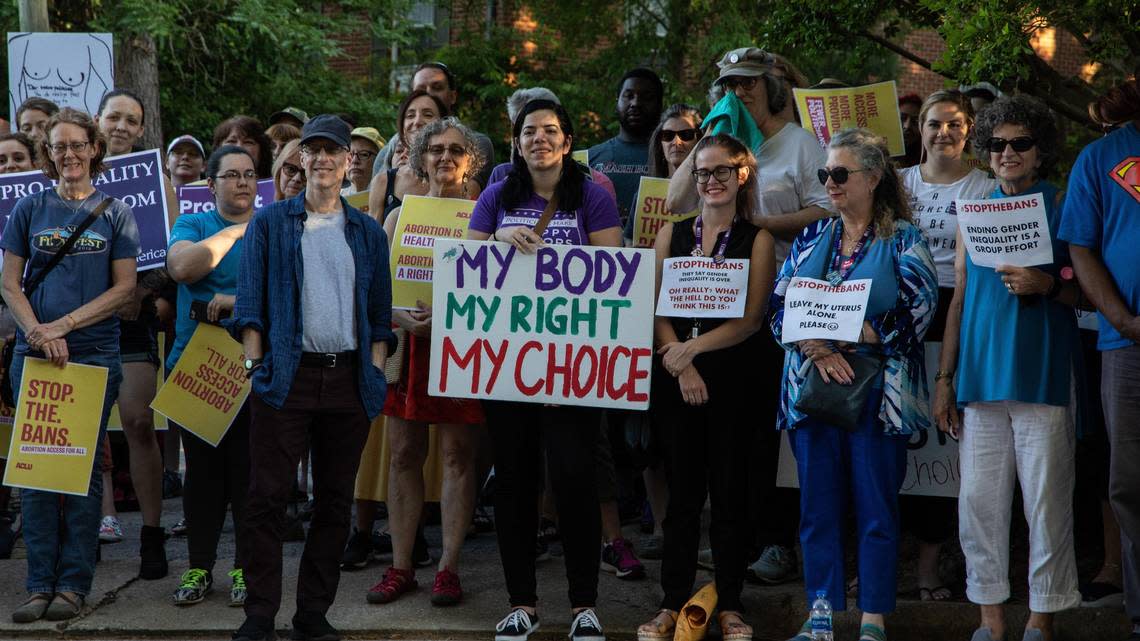 Abortion rights supporters rallied in 2019 against an abortion bill put forth by Republicans in the N.C. legislature. Gov. Cooper eventually rejected it, citing “unnecessary interference between doctors and their patients.