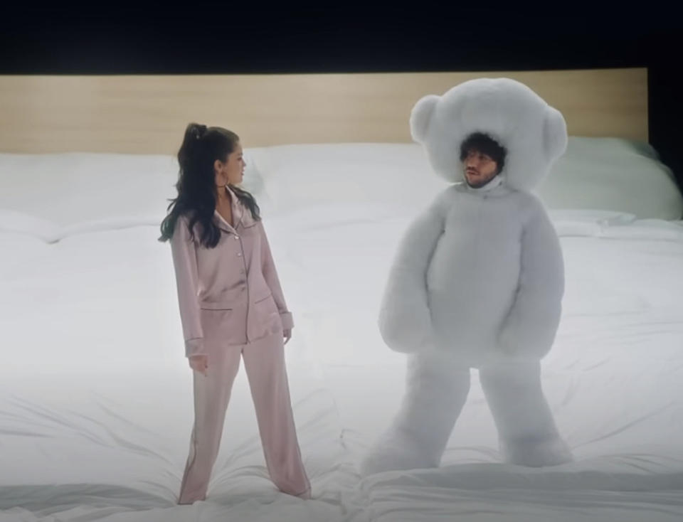 Selena Gomez and Benny Blanco in their "I Can't Get Enough" music video<p>VEVO</p>