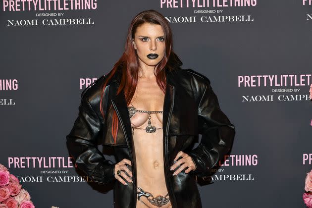 Julia Fox at the PrettyLittleThing x Naomi Campbell runway show in New York. 