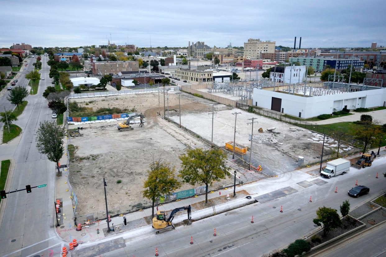 The Milwaukee Public Museum construction site at West McKinley Avenue and North Sixth Street in Milwaukee on Tuesday, Oct. 10, 2023.