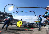 Kevin Harvick, driver of the #4 Busch Beer/National Forest Foundation Ford, pits during the Monster Energy NASCAR Cup Series Foxwoods Resort Casino 301 at New Hampshire Motor Speedway on July 21, 2019 in Loudon, New Hampshire. (Photo by Brian Lawdermilk/Getty Images)