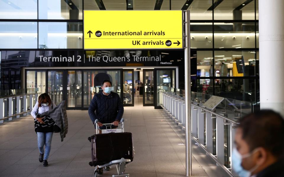 To enter England people must provide proof of a negative test taken in the three days before departure - which can be shown to border agents as a printed document or through an email or text message.   -  REUTERS/Henry Nicholls//File Photo