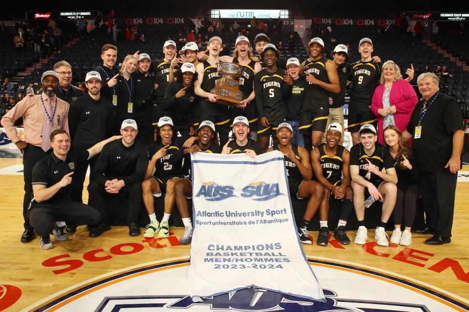 Plato's Dalhousie Tigers men's basketball team won the AUS championship last month. 