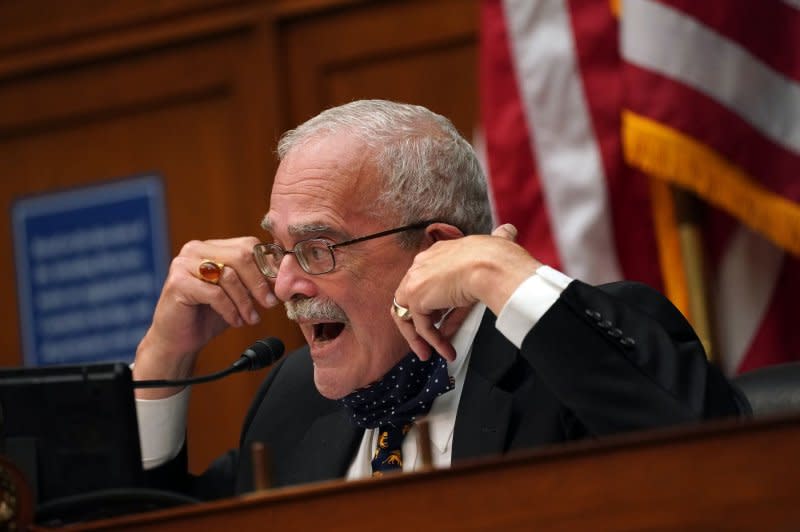 Rep. Gerry Connolly. D-Va., whose district covers Washington Dulles International Airport, suggested Republicans -- looking to find something to name after Donald Trump who is facing 91 indictments -- "find a federal prison" instead. File Pool Photo by Toni L. Sandys/UPI