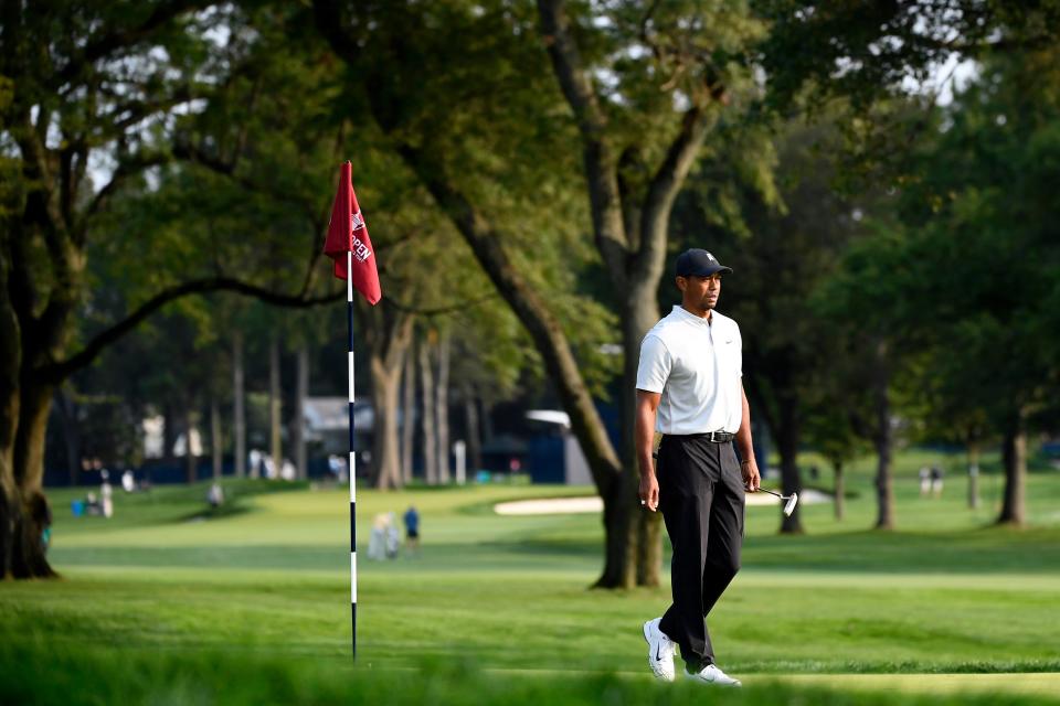 Tiger Woods begins his US Open campaign alongside Justin Thomas and PGA Championship winner Collin Morikawa (Reuters)