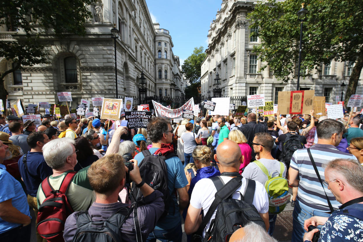 Protesters are already on the streets of London on Saturday (Picture: PA)