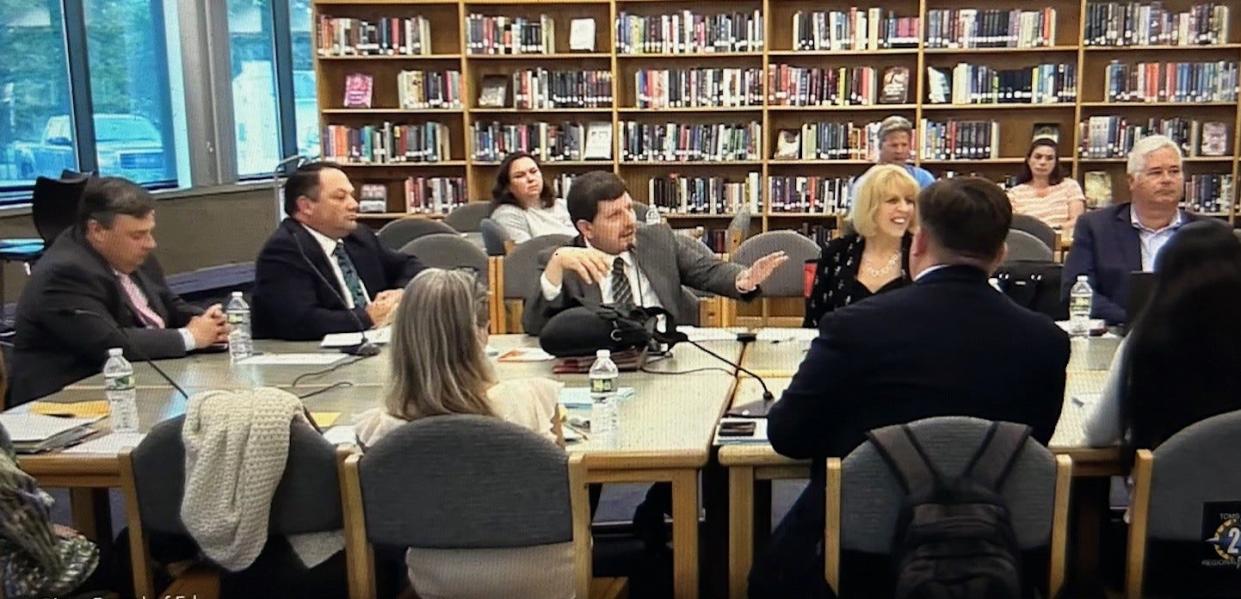The Toms River Regional Board of Education budget meeting on May 7, 2024, at the Toms River High School North Media Center.