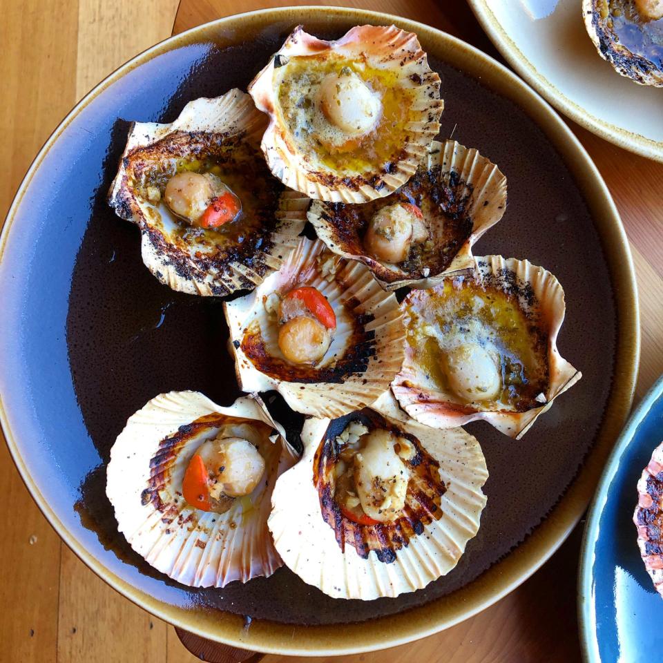 scallops barbecued in their shells are a local speciality - Fiona McIntosh