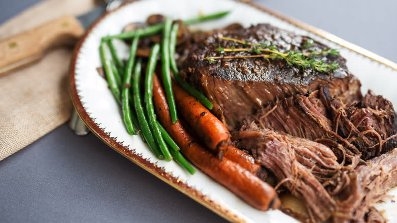 pot roast served on platter