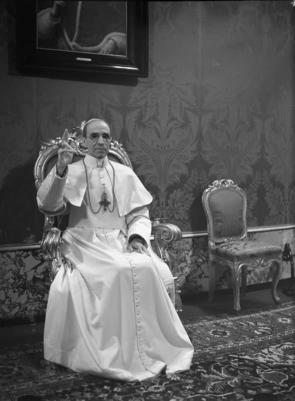 FILE PHOTO: Pope Pius XII, the pontiff during World War Two, appears in an undated file photo from the archives of Vatican newspaper Osservatore Romano