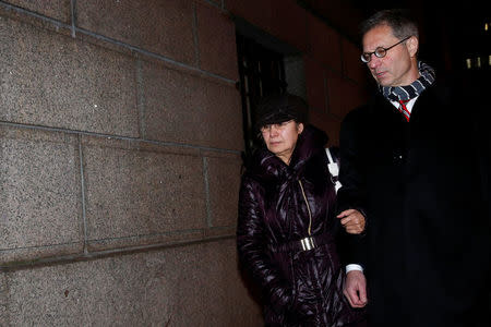 Art dealer Glafira Rosales leaves the Manhattan Federal Courthouse with her attorney Bryan Skarlatos in New York City, U.S., January 31, 2017. REUTERS/Brendan McDermid