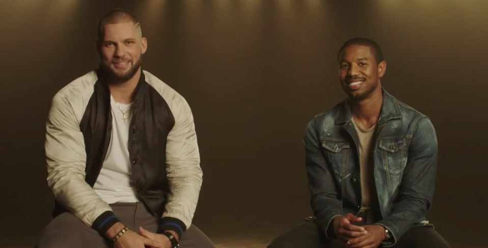 Florian “Big Nasty” Munteanu and Michael B. Jordan go toe-to-toe in this new video (Warner Bros.)